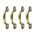 MIX&amp;MATCH HOME IMPROVEMENT Cast Iron Antique Brass 4pcs 4inch Handle for Window Drawer Kitchen Cabinet..