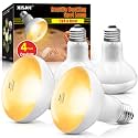MIXJOY 4Pack Reptile Heat Lamp Bulbs, 100W Heat Lamp Bulbs for Reptiles Basking Bulbs UVA Daylight Basking Light Amphibians Heating Lamp Emitter for Lizard, Tortoise, Bearded Dragon Gecko