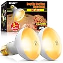 MIXJOY 75W Reptile Heat Lamp Bulbs, 2Pack Heat Lamp Bulbs for Reptiles Basking Bulbs UVA Daylight Basking Light Amphibians Heating Lamp Emitter for Lizard, Tortoise, Bearded Dragon Gecko, Chicken