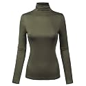 MixMatchy Women's Slim Lightweight Long Sleeve Pullover Turtleneck Mock Shirts Base Layer Undershirts Active Tops