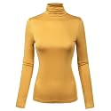 MixMatchy Women's Slim Lightweight Long Sleeve Pullover Turtleneck Mock Shirts Base Layer Undershirts Active Tops