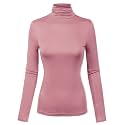 MixMatchy Women's Slim Lightweight Long Sleeve Pullover Turtleneck Mock Shirts Base Layer Undershirts Active Tops