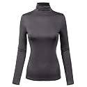MixMatchy Women's Slim Lightweight Long Sleeve Pullover Turtleneck Mock Shirts Base Layer Undershirts Active Tops