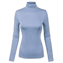 MixMatchy Women's Slim Lightweight Long Sleeve Pullover Turtleneck Mock Shirts Base Layer Undershirts Active Tops