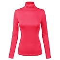 MixMatchy Women's Slim Lightweight Long Sleeve Pullover Turtleneck Mock Shirts Base Layer Undershirts Active Tops