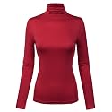 MixMatchy Women's Slim Lightweight Long Sleeve Pullover Turtleneck Mock Shirts Base Layer Undershirts Active Tops