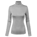 MixMatchy Women's Slim Lightweight Long Sleeve Pullover Turtleneck Mock Shirts Base Layer Undershirts Active Tops