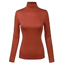 MixMatchy Women's Slim Lightweight Long Sleeve Pullover Turtleneck Mock Shirts Base Layer Undershirts Active Tops