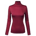 MixMatchy Women's Slim Lightweight Long Sleeve Pullover Turtleneck Mock Shirts Base Layer Undershirts Active Tops