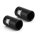 MIXPOWER 1/2" Drive 13/16" 5 Point Utility Socket, CR-MO, Impact Grade Penta Socket, 2 PCS