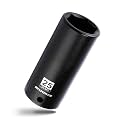 MIXPOWER 1/2" Drive Deep Impact Socket,CR-MO,25mm,6 Point, Radius Corner Design, Axle Nut Impact Grade Socket for Easy Removal