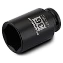 MIXPOWER 1/2" Drive Deep Impact Socket, CR-MO, 36 mm, METRIC, 6 Point, Axle Nut Impact Grade Socket for Easy Removal