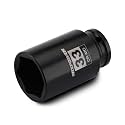MIXPOWER 1/2" Drive Deep Impact Socket, CR-MO, 33 mm, METRIC, 6 Point, Axle Nut Impact Grade Socket for Easy Removal