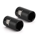 MIXPOWER 3/8" &amp; 1/2" Drive 13/16" 5 Point Utility Socket, CR-MO, Impact Grade Penta Socket, 2PCS
