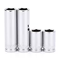 MIXPOWER 4PCS 1/4"Drive 10mm Deep&amp;Shallow Socket, 6 Point, Cr-V Steel, 10mm