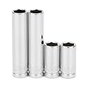 MIXPOWER 4PCS 1/4"Drive 8mm Deep&amp;Shallow Socket, 6 Point, Cr-V Steel, 8mm