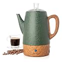 Mixpresso 10 Cup Shiny Green Electric Percolator Coffee Pot Stainless Steel