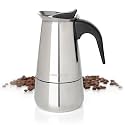 Mixpresso 4 Cup Greca Moka Pot, Stainless Steel Stovetop Espresso Maker