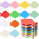 MixTeach 360 Pcs Assorted Color Fish Shape Cards - 4 Inch Fish Die Cuts - Bulletin Board Decorations for Classroom &amp; Home School Decor - DIY Craft Project Supplies
