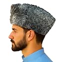 The Miya Store Karakul Liaquat Cap for Men � Original Sheepskin Fur | Traditional Diplomat Style Kashmiri Cap | Jinnah Style Wool Hat � Black, Brown, Grey