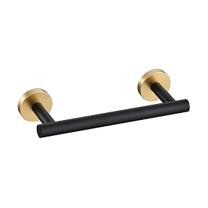 miyili small kitchen towel bar 9 inch stainless steel cabinet hand towel bar hanger rail towel rod round modern style black amp gold a01bg23a