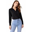 MIZAGO Women Classic Fit Black Shirt