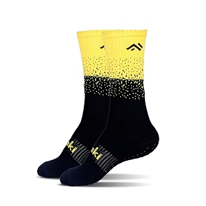 mizaki double coloured anti-slip football socks for men amp women calf length - football grip stockings with rubber pad grip technology