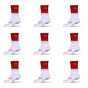 mizaki double coloured anti-slip football socks for men amp women calf length - football grip stockings with rubber pad grip technology