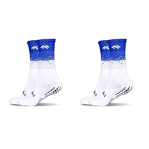 mizaki double coloured anti-slip football socks for men amp women calf length - football grip stockings with rubber pad grip technology