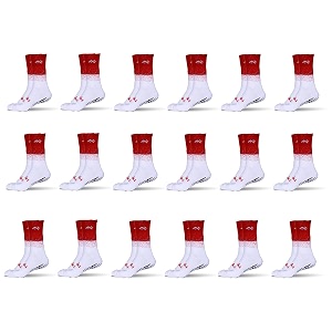 mizaki double coloured anti-slip football socks for men amp women calf length - football grip stockings with rubber pad grip technology
