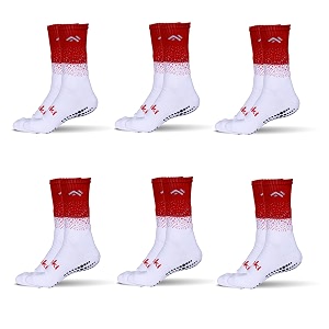 mizaki double coloured anti-slip football socks for men amp women calf length - football grip stockings with rubber pad grip technology