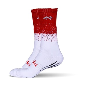 mizaki double coloured anti-slip football socks for men amp women calf length - football grip stockings with rubber pad grip technology