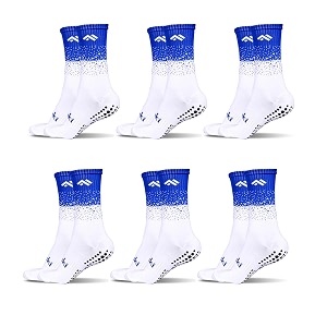 mizaki double coloured anti-slip football socks for men amp women calf length - football grip stockings with rubber pad grip technology
