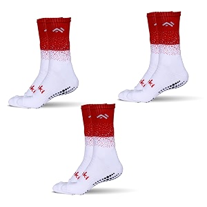 mizaki double coloured anti-slip football socks for men amp women calf length - football grip stockings with rubber pad grip technology