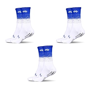 mizaki double coloured anti-slip football socks for men amp women calf length - football grip stockings with rubber pad grip technology
