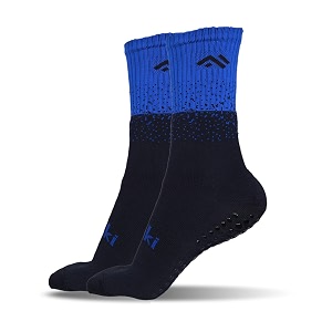 mizaki double coloured anti-slip football socks for men amp women calf length - football grip stockings with rubber pad grip technology
