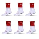 Mizaki Double Coloured Anti-Slip Football Socks for Men &amp; Women Calf Length - Football Grip Stockings with Rubber Pad Grip Technology