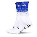 Mizaki Double Coloured Anti-Slip Football Socks for Men & Women Calf Length - Football Grip Stockings with Rubber Pad Grip Technology