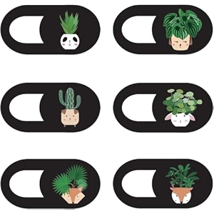 mizi webcam privacy cover slide 6 pack cute camera blocker sticker protect your privacy and security for computer laptop tablets amp phones - plant 05