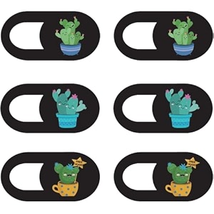 mizi webcam privacy cover slide 6 pack cute camera blocker sticker protect your privacy and security for computer laptop tablets amp phones - plant 04