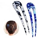 2 Pcs French Style Cellulose Acetate Tortoise Shell Hair Pins U Shaped Hairpins Hair Stick Hair Accessories For Women To Fixing And Decorating Hair Forks