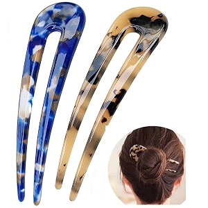 2 pieces large u shaped hair pins for girls hairstyle acetate french style hair sticks forks vintage updos buns hair pins clips for thicker hair 47