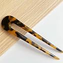 French Hair Fork Tortoise Shell U Shape Updo Hair Pins Clips For Thin Thick Hair, 4.7 Inch Classic Cellulose Acetate 2 Prong Bun Hair Sticks Chignon Women,Multi