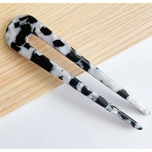 tortoise shell 47 inch french hair fork u shape classic cellulose acetate 2 prong bun hair sticks chignon women vintage hairstyle accessories standard 1