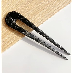 tortoise shell french hair fork 47 inch u shape updo hair pins thin thick hair classic cellulose acetate 2 prong bun women vintage hairstyle accessories