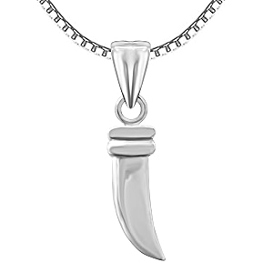 mj 925 small size chand suraj hai chaku crescent moon design pure 925 sterling silver pendant with certificate of authenticity  chandi pendant only