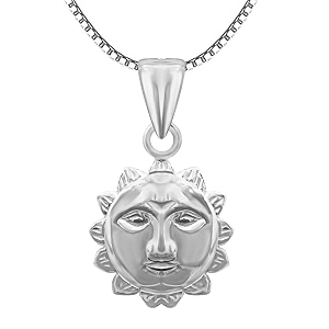 mj 925 small size chand suraj hai chaku crescent moon design pure 925 sterling silver pendant with certificate of authenticity  chandi pendant only