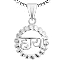 MJ 925 Small Size Chand Suraj Hai Chaku Crescent Moon Design Pure 92.5 Sterling Silver Pendant With Certificate of Authenticity | Chandi Pendant Only