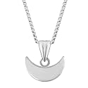 MJ 925 Small Size Chand Suraj Hai Chaku Crescent Moon Design Pure 92.5 Sterling Silver Pendant With Certificate of Authenticity | Chandi Pendant Only