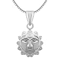 MJ 925 Small Size Chand Suraj Hai Chaku Crescent Moon Design Pure 92.5 Sterling Silver Pendant With Certificate of Authenticity | Chandi Pendant Only